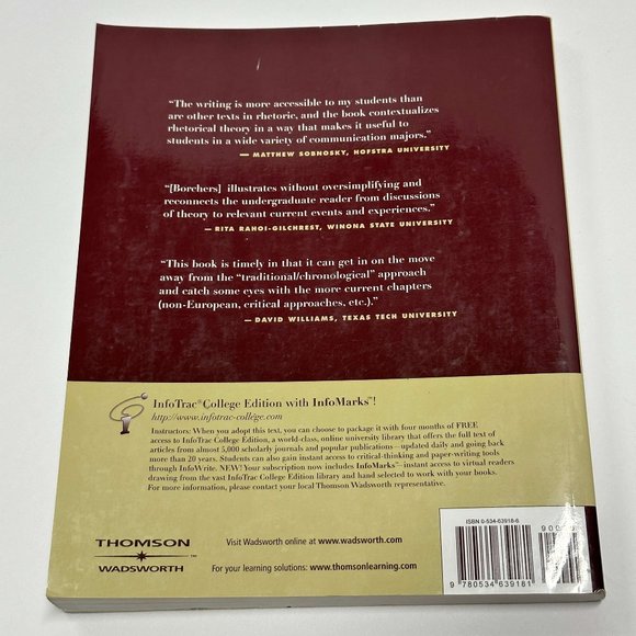 Rhetorical Theory : An Introduction by Timothy A. Borchers with InforTrac - Picture 2 of 2